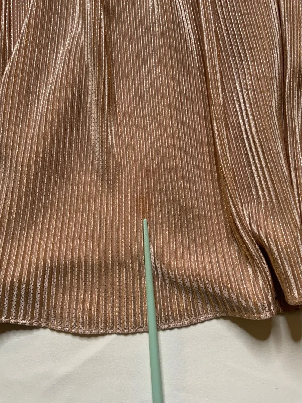 Anthropologie Ro & De Estelle Metallic Tiered Mini Dress S Pink Pleated Ruffle
